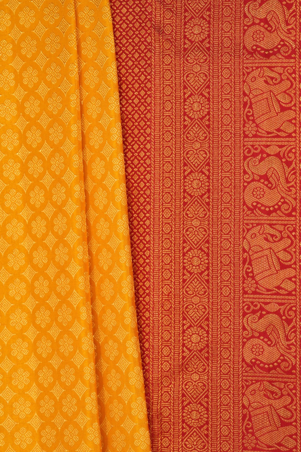 Image of Kanchipattu Brocade Yellow Saree